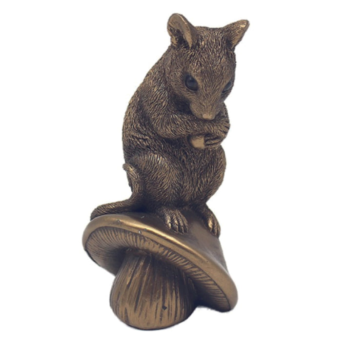 Bronze Mouse on a Mushroom ornament