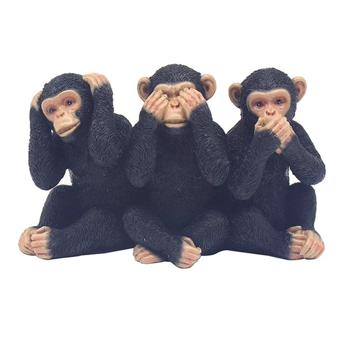 Cheeky Monkey Chimp Ornament. Hear No Evil, See No Evil, Speak No Evil