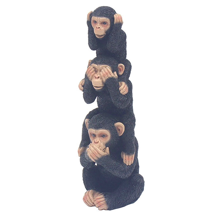 Cheeky Monkey Chimp Pile Ornament. Hear No Evil, See No Evil, Speak No Evil