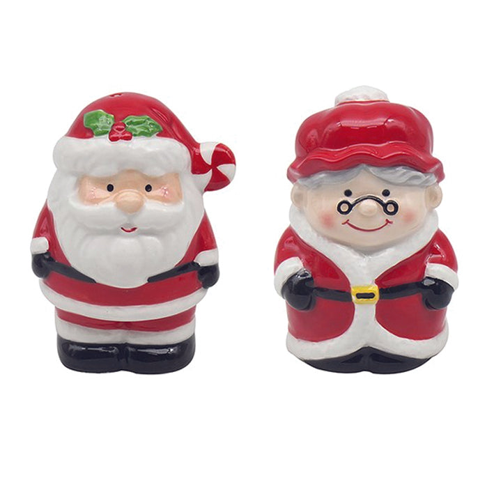 Ceramic Salt and Pepper Set - Christmas Santa and Mrs Claus