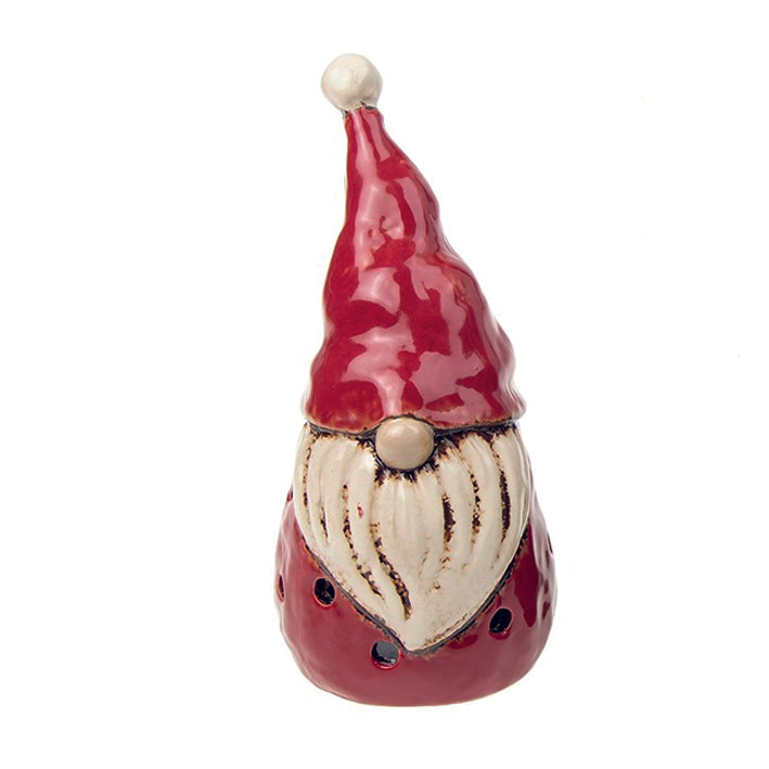 Village Pottery Large Christmas Gonks Tealight Holder in red or green