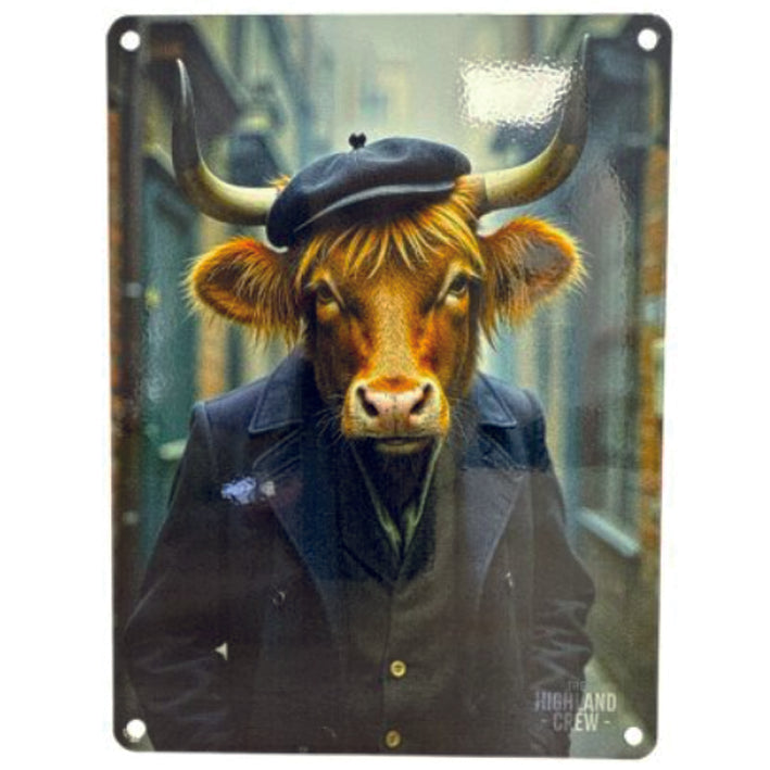 Large metal sign - Highland Cow as Peaky