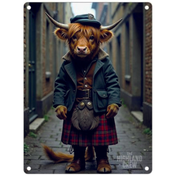 Large metal sign - Highland Cow Peaky Sporran