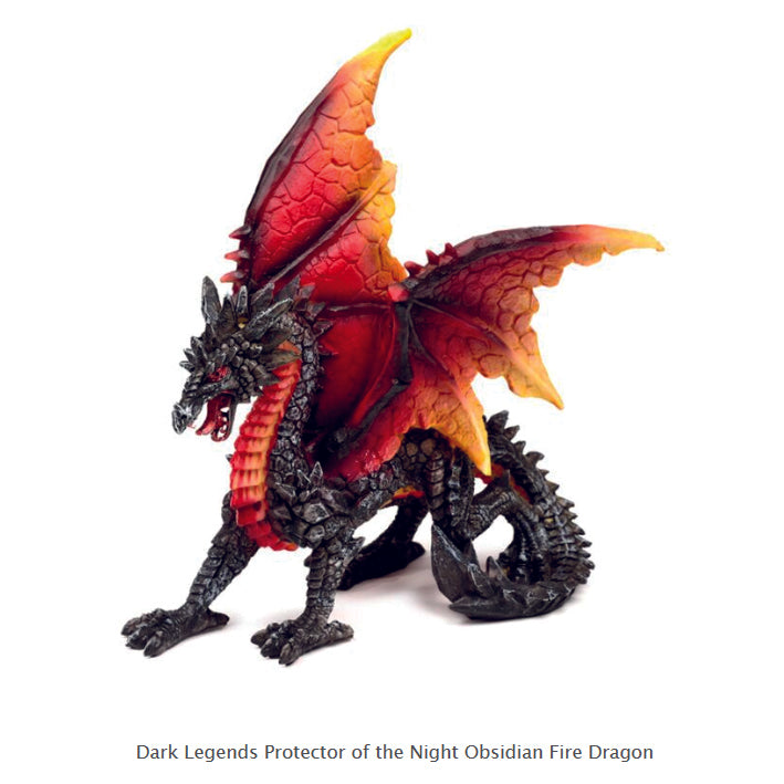 Dark Legends Protector of the Night Obsidian Fire Dragon Ornament