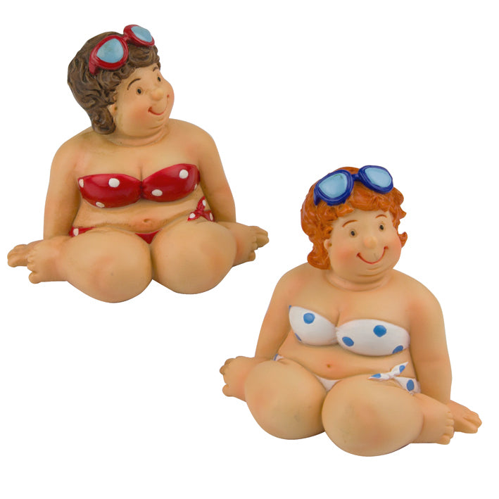 Fat Ladies in Polka Dot Bikinis, Beath Themed Ornaments