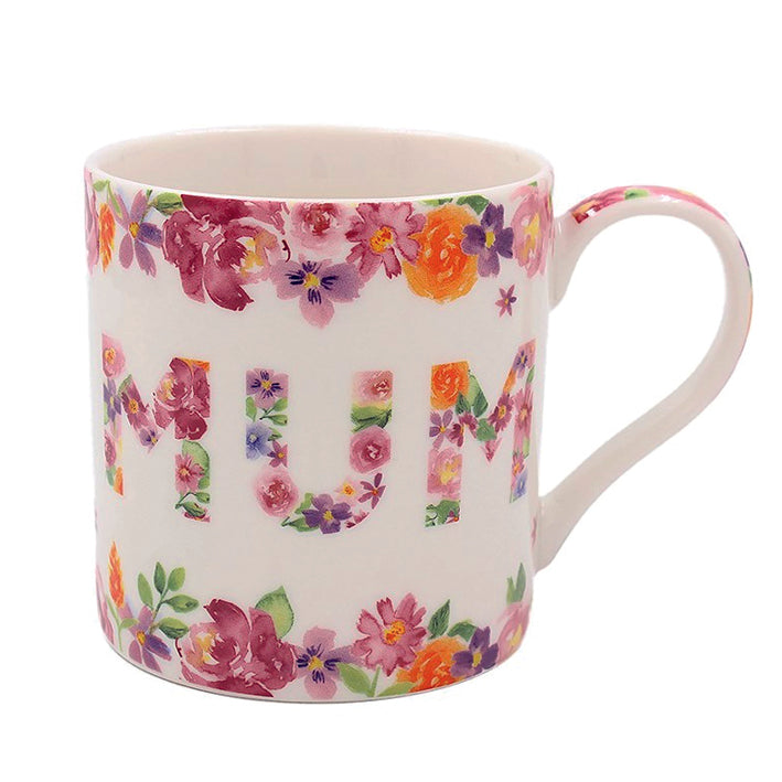 Boxed China Mug floral garland MUM