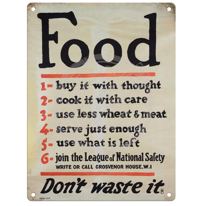 Large metal sign - Food Advice