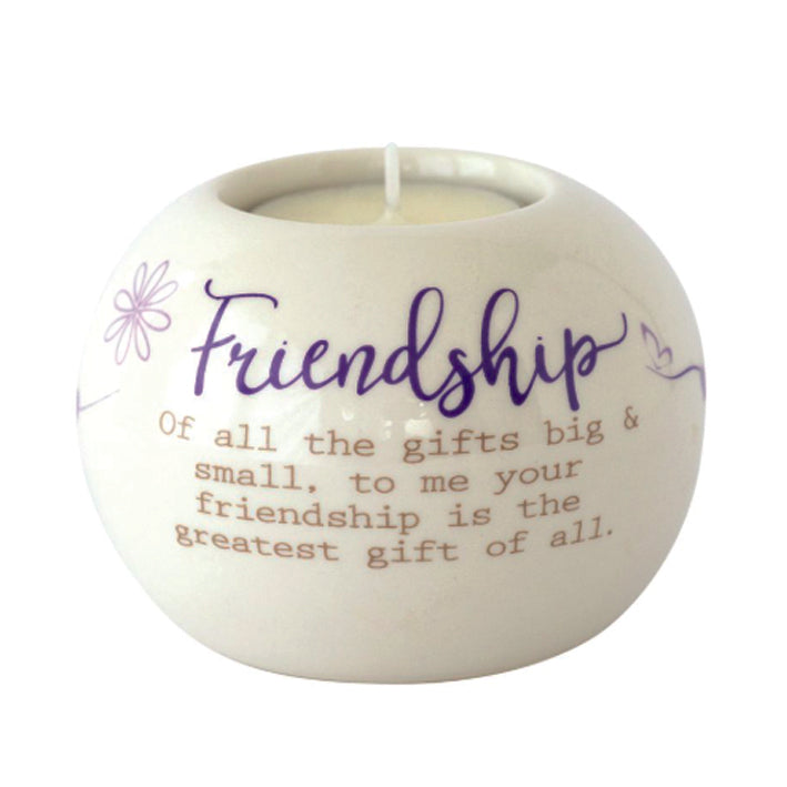 Ceramic tealight. FRIENDSHIP