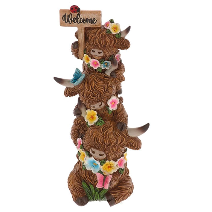 Garden Bloom Coo Trio Totem With Welcome Sign Ornament