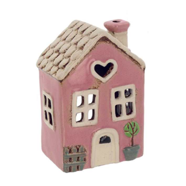 Village Pottery Garden Heart House Tealight Holder
