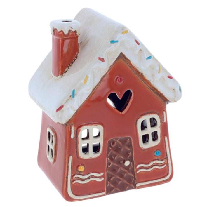 Village Pottery Gingerbread House Tealight Holder, sm