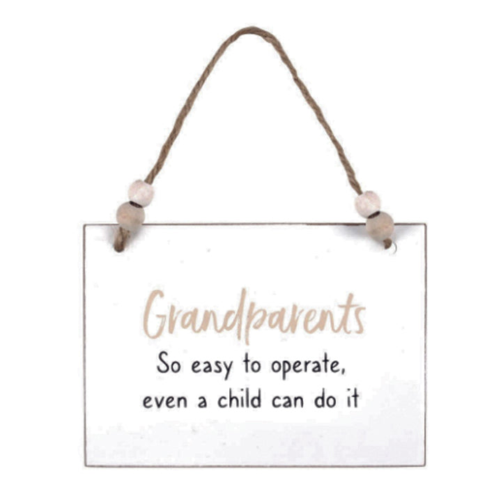 Wooden hanging sign - Grandparents, easy to operate