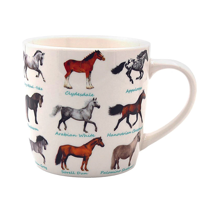 Boxed China Mug with Various Horse Breeds
