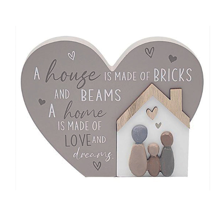 Wooden Standing Heart Plaque. A HOUSE is made of bricks and beams...