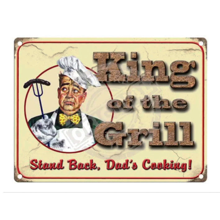 Large metal sign -King of the Grill