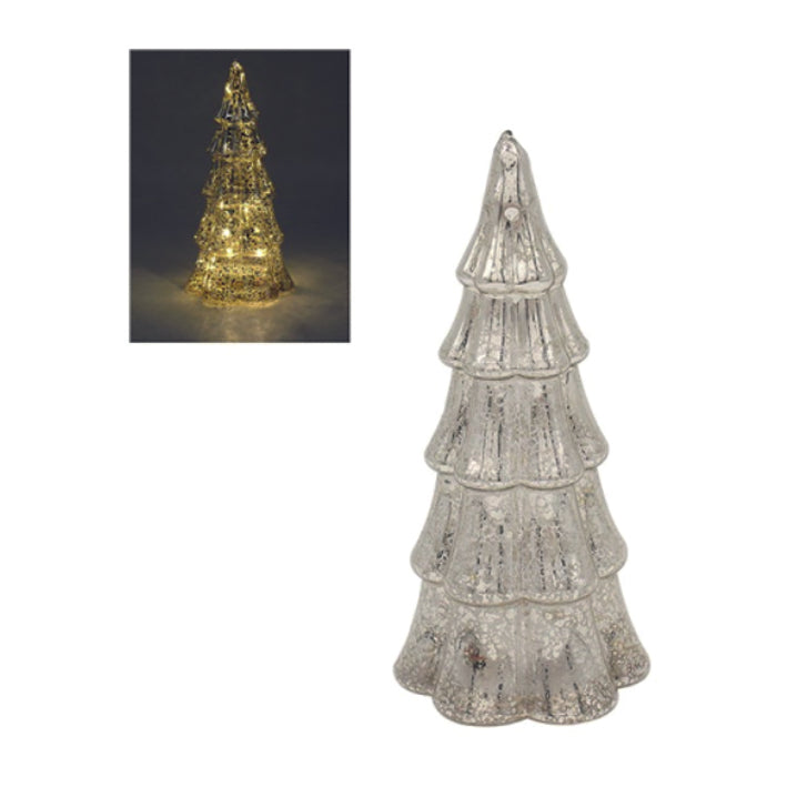 Christmas LED Lit Silver Christmas Tree