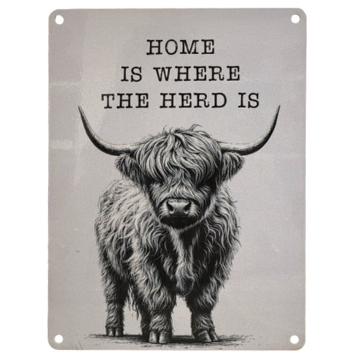 Large metal sign - Home Is Where The Herd Is