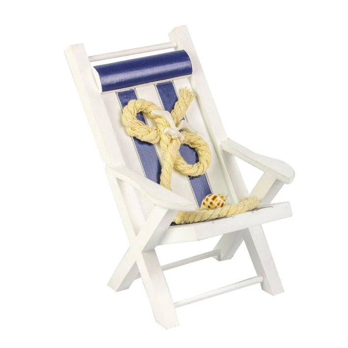 Mini Wooden Deck Chair Ornament 15cm