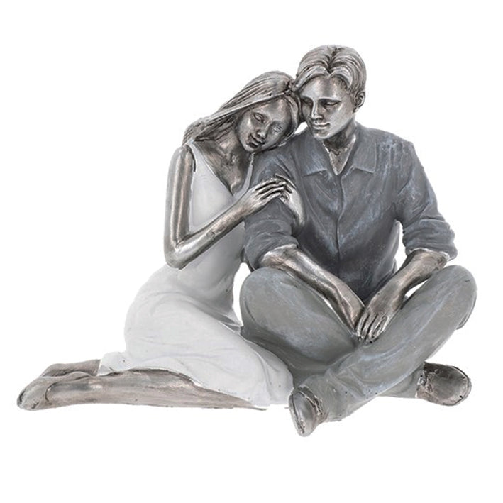 Moonlight Couple Ornament. Sitting Thinking