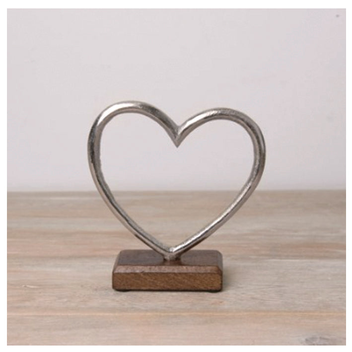 Rustic Style Simple Silver Hears Mounted on Wood Ornament