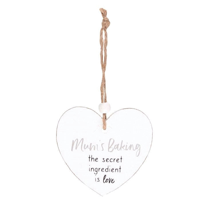 Hanging wooden heart - Mum's Baking - the secret ingredient is love