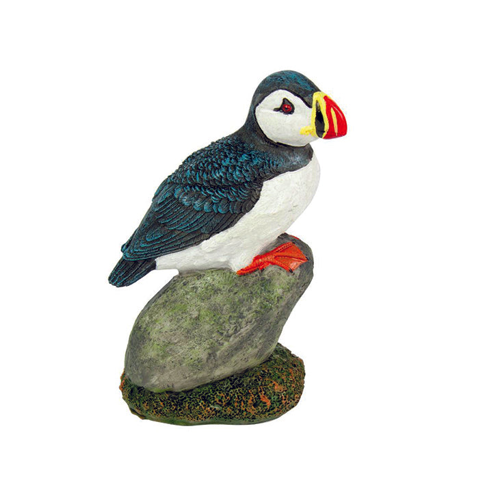 Resin Puffin on a Rock Ornament 13cm