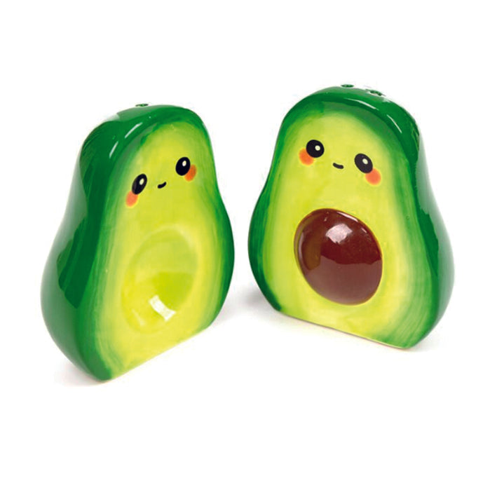 Ceramic Salt and Pepper Set as Avocado Halves