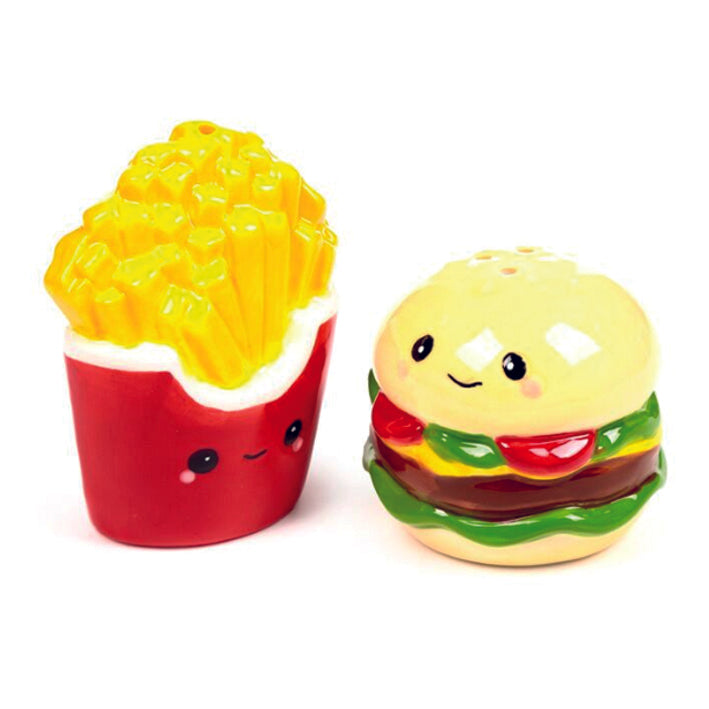 Ceramic Salt and Pepper Set as Burger and Fries