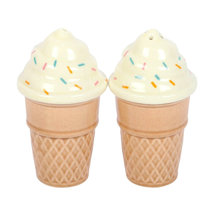 Ceramic Salt and Pepper Set - Ice Cream Cones