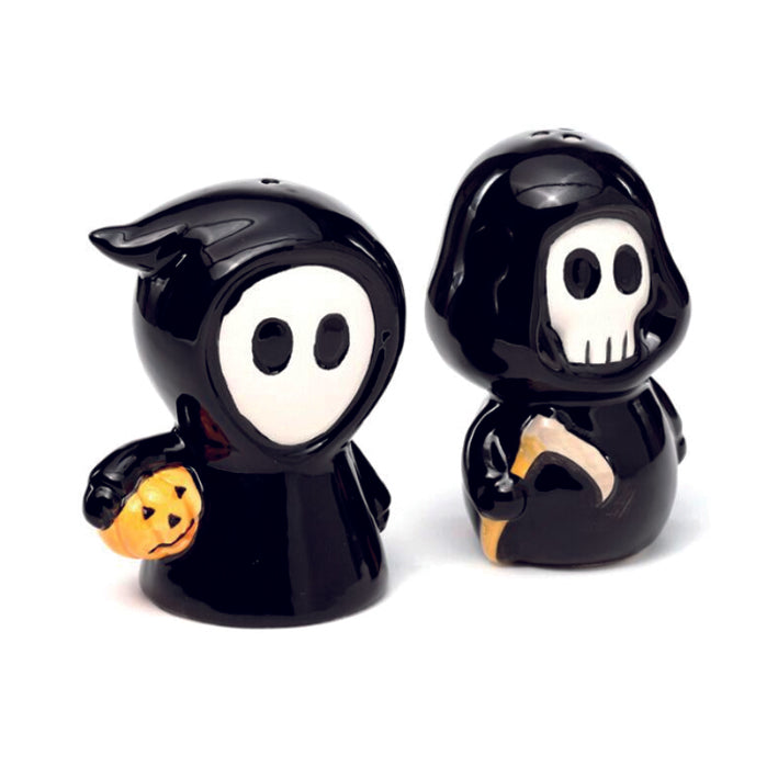 Ceramic Skull and Ghost Boys Salt and Pepper Set