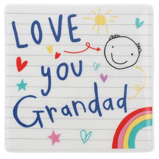 School Book Coaster - love you GRANDAD