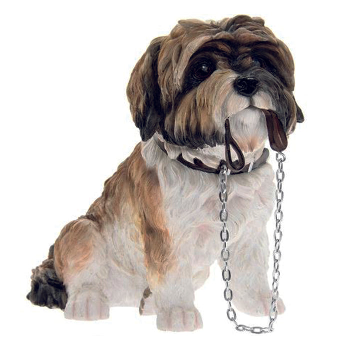 Shih Tzu, Brown and white, Dog ornament With Lead