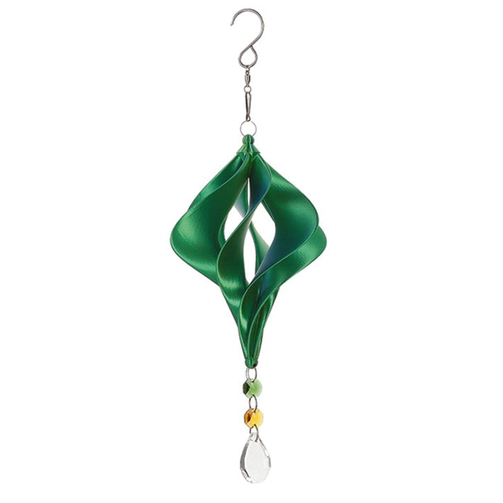 Shimmerz Twister Small Dark and Light Green Wind Spinner