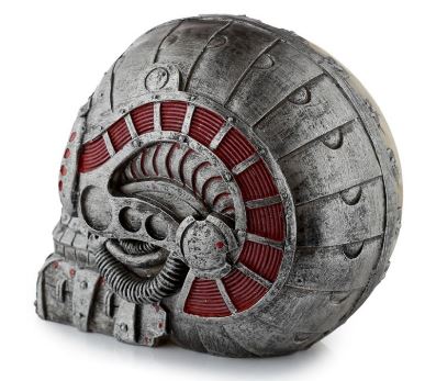 Steampunk style half robot skull ornament