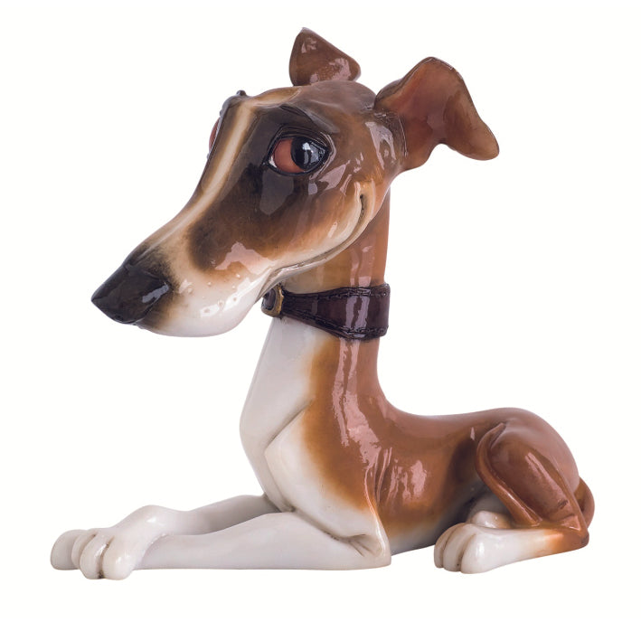 Little Paws Dog Ornament - Star the brown and white Whippet