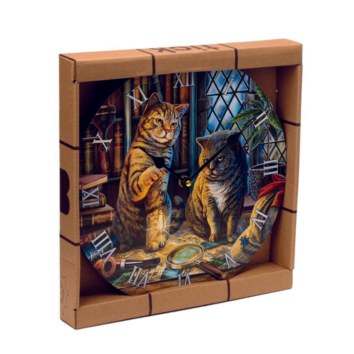 Wall Clock - Two Cats Doing Spells