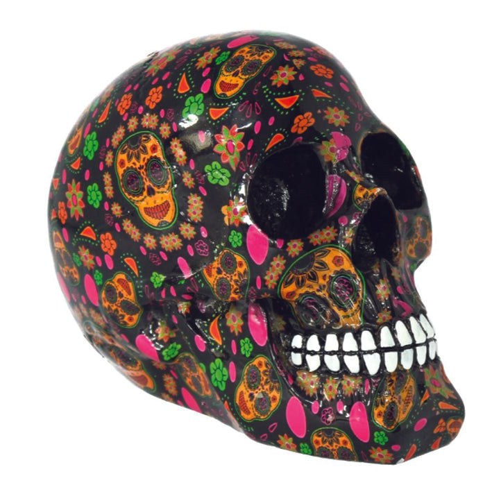 Day of the Dead Print Skull Ornament
