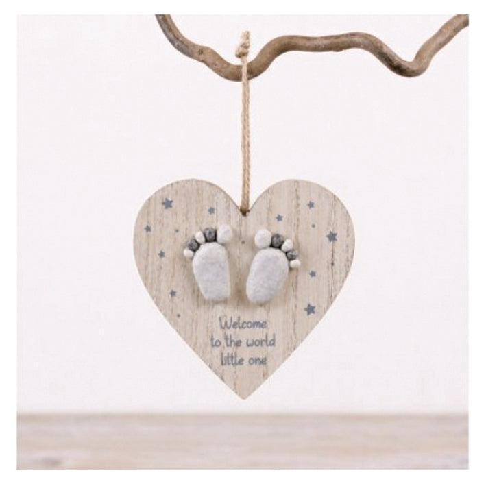 Hanging Wooden Plaque - Welcome To The World Little One