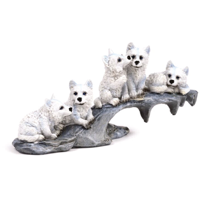 Ornament of Wolf Cubs on a Stone Outcrop