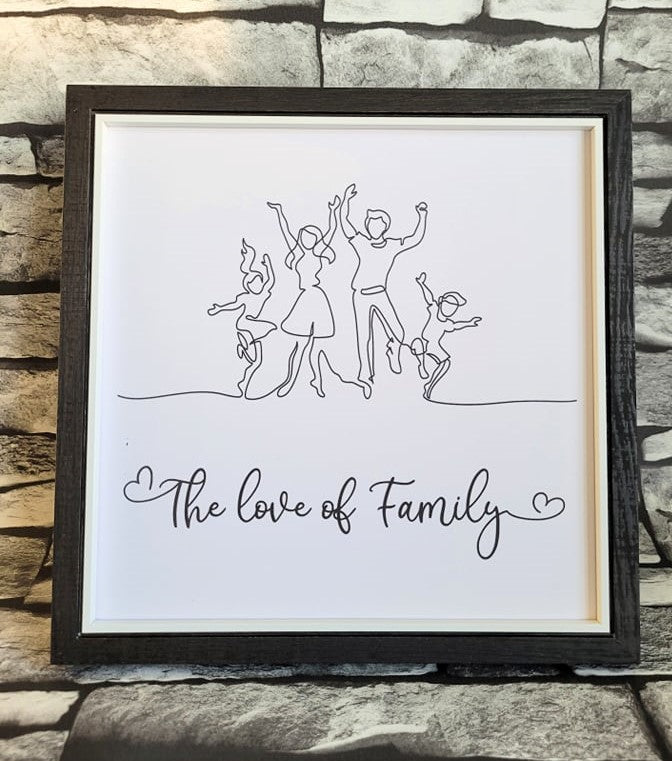 Framed Print. Cheeky One Liner. The Love of Family