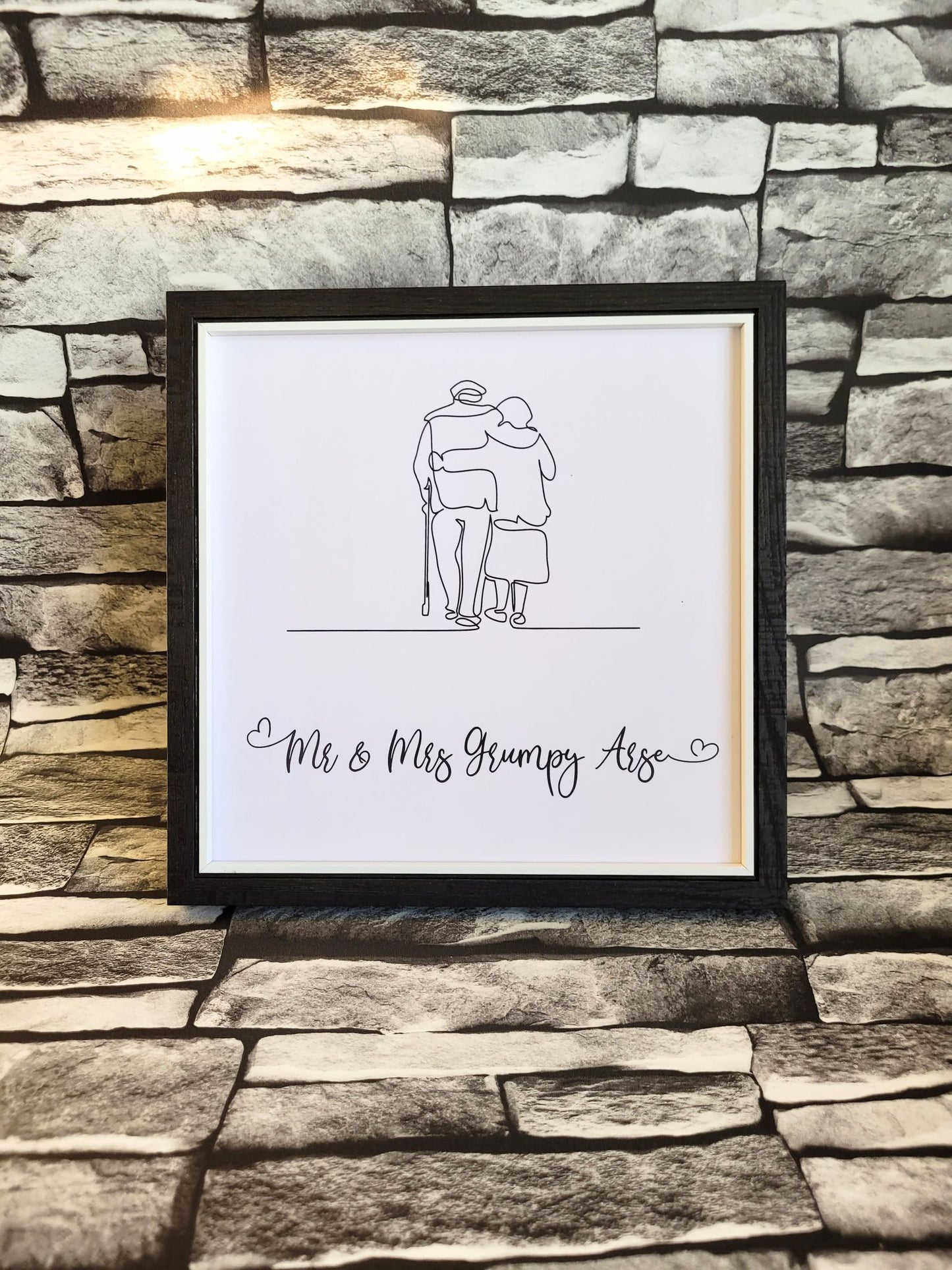 Framed Print. Cheeky One Liner. Mr & Mrs Grumpy Arse