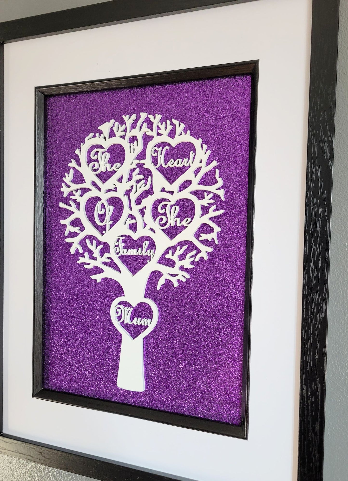Framed Laser Cut Tree -Mum, The Heart of the Family