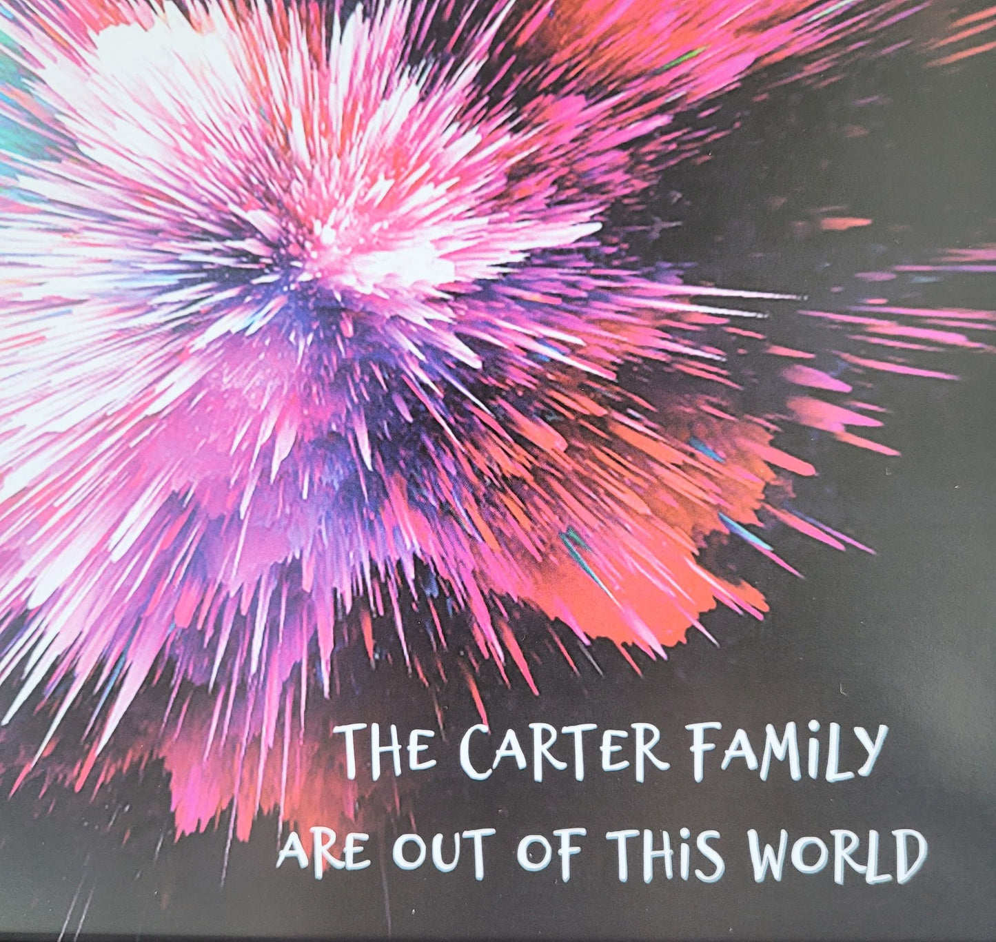 Framed Print. Colour Explosion personalised - Family is Out of this World