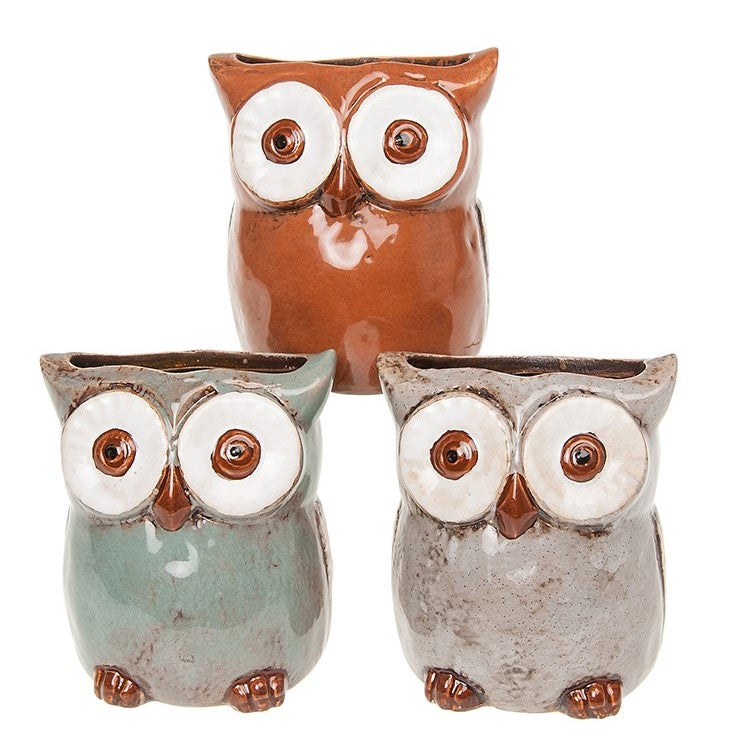Village Pottery owl planter - small