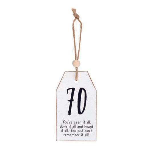 Mini wooden sign - 70 Milestone birthday