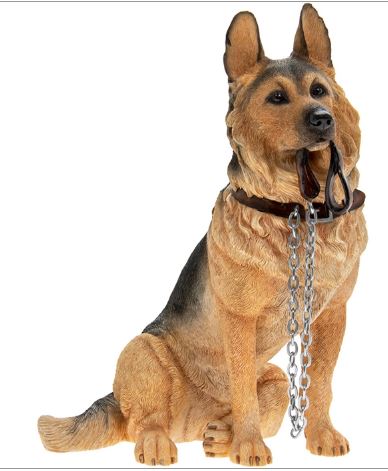 German Shepherd Dog with lead Ornament