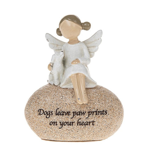 Angel Stones - ANGEL and DOG - Dogs leave pawprints on your heart