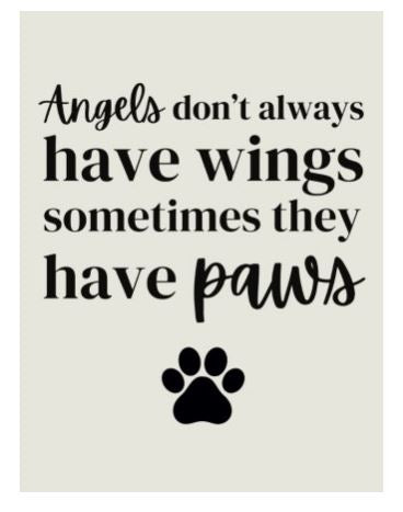 Mini metal sign - Angels don't always have wings, sometimes they have paws