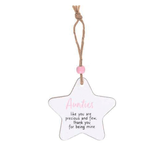 Hanging wooden star - Aunties like you are precious and few, thank you for being mine