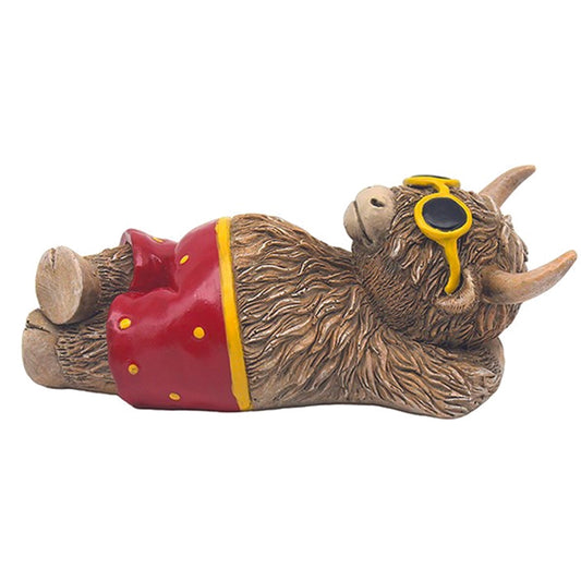 Happy Highland Cow beach time male